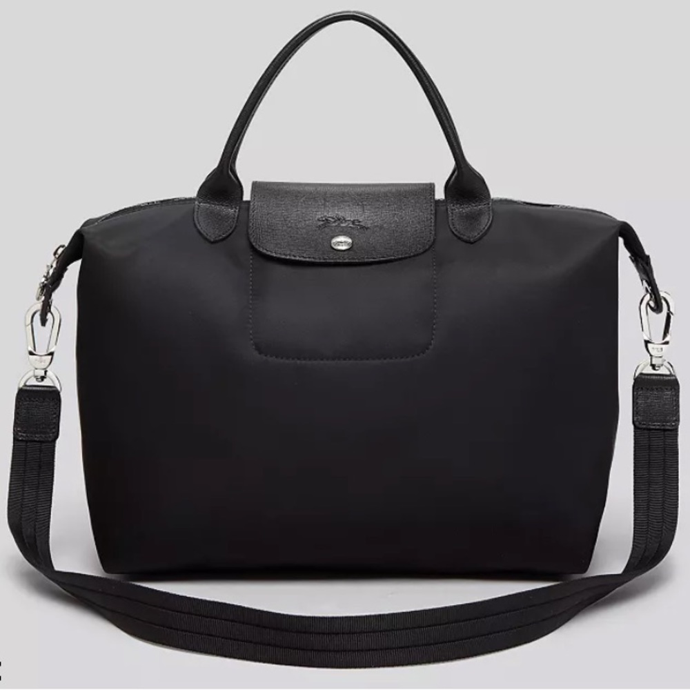 Longchamp Le Pliage Neo Medium Nylon Shoulder Bag in Black